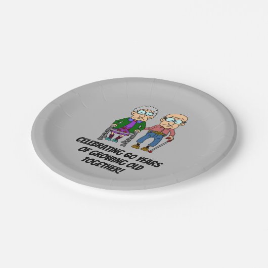 60 Jahre alt wachsende Papierplatte Pappteller (Schrägansicht)