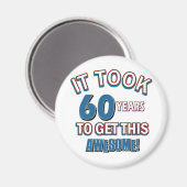 60 Jahre alte Geburtstagsdesigns Magnet (Vorderseite/Rückseite)