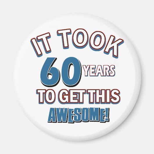 60 Jahre alte Geburtstagsdesigns Magnet (Vorne)