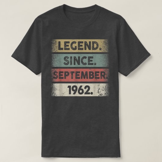 60 Jahre alte Geschenke lehnen seit September 1962 T-Shirt (Design vorne)