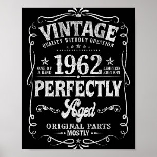 60 Jahre alte Vintage 1962 60. Geburtstagsgeschenk Poster