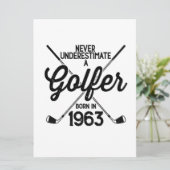 60 Jahre alter Golfer Golfing 1963 Golfer's 60. Karte (Stehend Vorderseite)