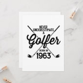 60 Jahre alter Golfer Golfing 1963 Golfer's 60. Karte (Vorderseite/Rückseite Beispiel)