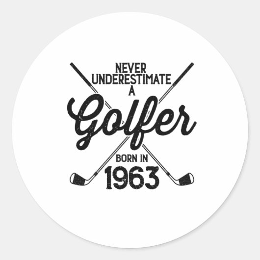 60 Jahre alter Golfer Golfing 1963 Golfer's 60. Runder Aufkleber (Vorderseite)