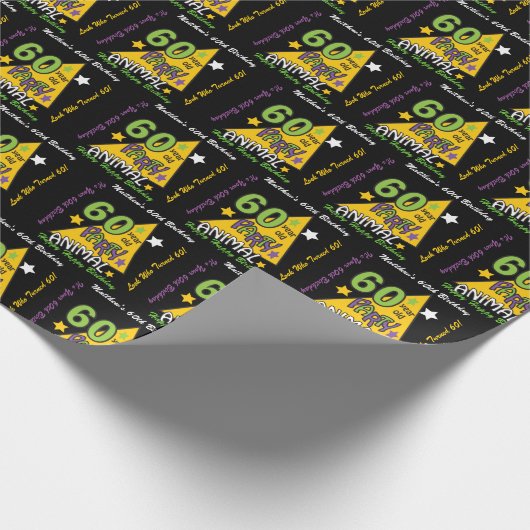 60 Jahre altes Party Tier - 60. Geburtstag Geschenkpapier (Ecke)