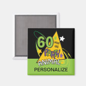 60 Jahre altes Party Tier - 60. Geburtstag Magnet (Vorderseite/Rückseite)