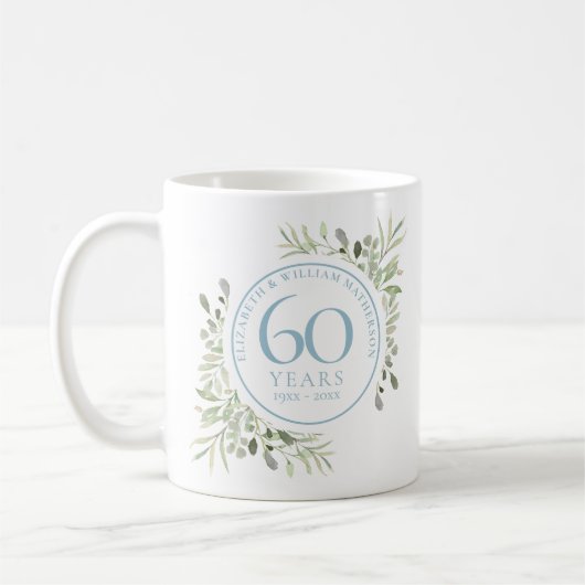 60 Jahre Aquarell-Diamant-Jubiläum Kaffeetasse (Links)