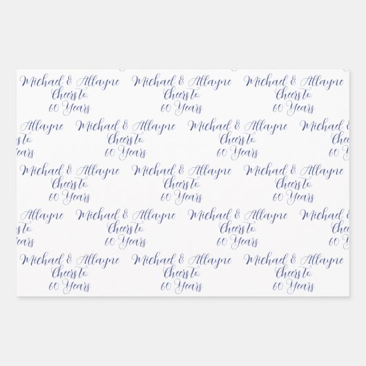 60 Jahre Blues der Marine 60 Jahre Jubiläum Geschenkpapier Set (Vorderseite 2)