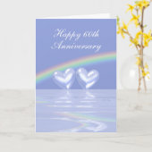 60 Jahre Diamond Hearts (Tall) Karte (Gelbe Blume)