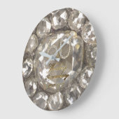 60 Jahre Diamond Wedding 2017 Elegant Große Wanduhr (Winkel)