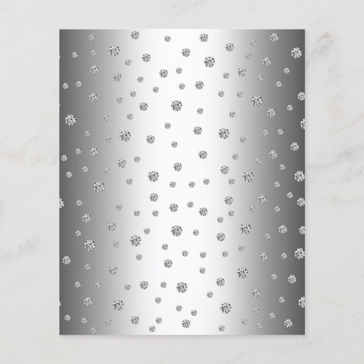 60 Jahre Haushalt - Silberweiße Einladung Flyer (Hinten)