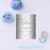 60 Jahre Haushalt - Silberweiße Einladung Flyer (Einzeln)