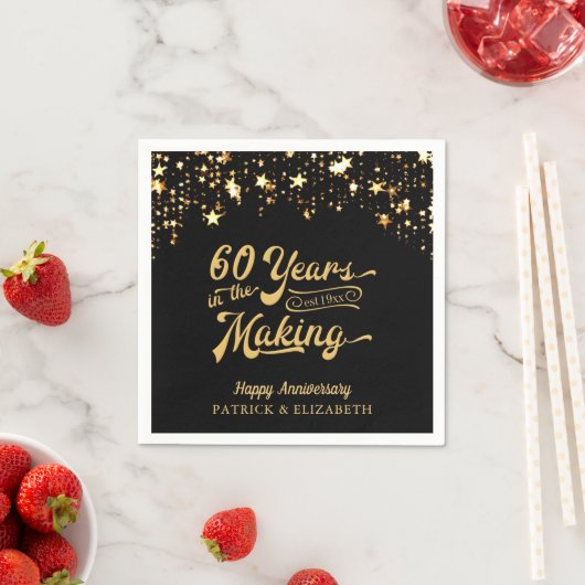 60 JAHRE IN DEN MAKKING 50 JAHRESSTERNEN SERVIETTE (Beispiel)