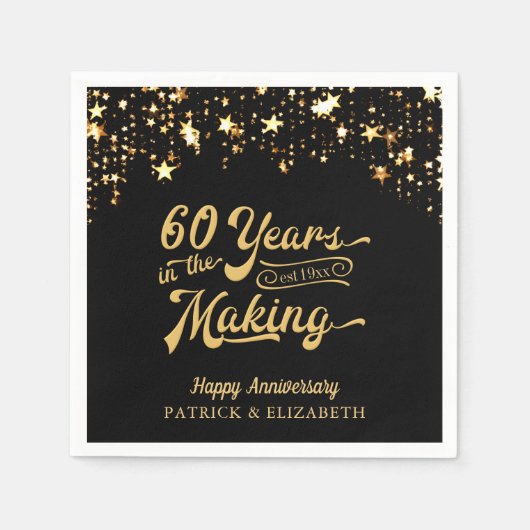 60 JAHRE IN DEN MAKKING 50 JAHRESSTERNEN SERVIETTE (Vorderseite)