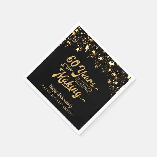 60 JAHRE IN DEN MAKKING 50 JAHRESSTERNEN SERVIETTE (Ecke)