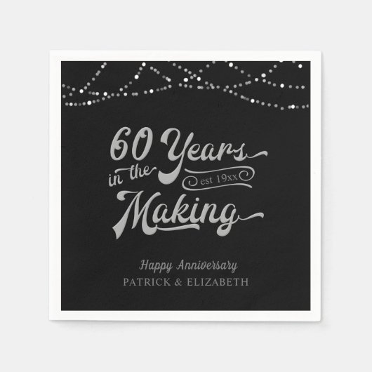 60 JAHRE IN DER MAKING 60 JAHRESLICHT SERVIETTE (Vorderseite)