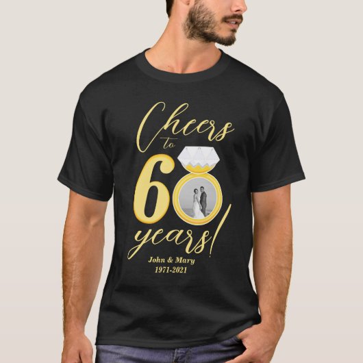 60 Jahre Jubiläum bejubelt bis 60 Jahre Hochzeitsf T-Shirt (Vorderseite)