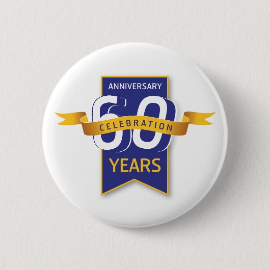 60 Jahre Jubiläumsdesign Button (Vorderseite)