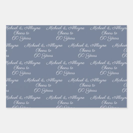 60 Jahre Schwarz & Weiß 60 Jahre alt Geschenkpapier Set (Vorderseite 3)