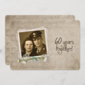 60. Jahrestag der Hochzeit Einladung (Vorne/Hinten)