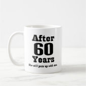 60. Jahrestag (lustig) Kaffeetasse (Links)
