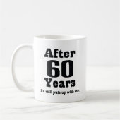 60. Jahrestag (lustig) Kaffeetasse (Links)