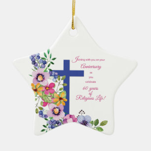 60. Jahrestag, Nun, Religious Life Cross Keramikornament
