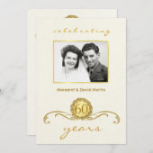 60. Jahrestag Party Einladungen Vintage Akzente (Vorne/Hinten)