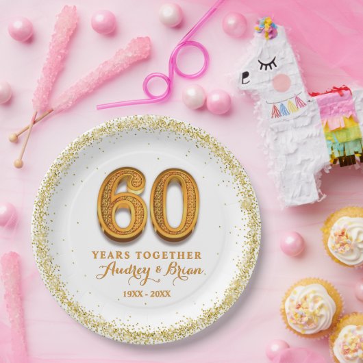 60. Jahrestag Personalisiert Pappteller (Party)
