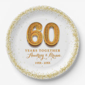 60. Jahrestag Personalisiert Pappteller (Vorderseite)