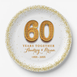 60. Jahrestag Personalisiert Pappteller