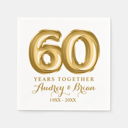 60. Jahrestag Personalisiert Serviette (Vorderseite)