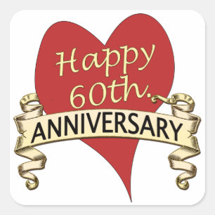 60. Jahrestag Quadratischer Aufkleber