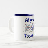 60. Jahrestag Zweifarbige Tasse (Vorderseite Links)