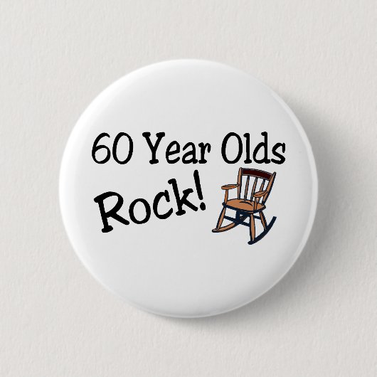 60 Jährige des Felsen-(Schaukelstuhl) Button (Vorderseite)