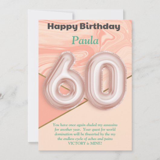 60-jährige Mädchen Happy Birthday Card (Vorderseite)