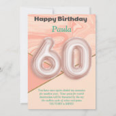 60-jährige Mädchen Happy Birthday Card (Rückseite)
