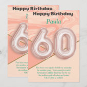 60-jährige Mädchen Happy Birthday Card (Vorne/Hinten)
