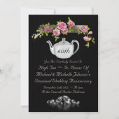 60-jährige Tea-Einladung Einladung (Vorderseite)