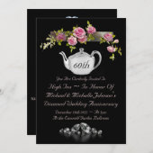 60-jährige Tea-Einladung Einladung (Vorne/Hinten)