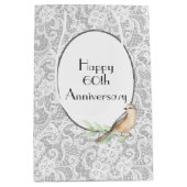 60-jähriges Lace auf der Silbermitteltafel Mittlere Geschenktüte (Vorderseite)