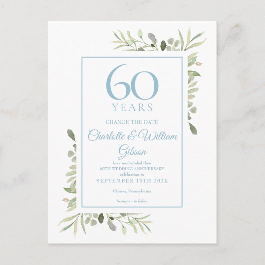 60. Jubiläum Ändern des Datums "Bloral" Ankündigungspostkarte (Vorderseite)