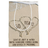 60. Jubiläum Beach Hearts Medium Geschenktasche Mittlere Geschenktüte (Vorderseite)