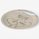 60. Jubiläum Beach Hearts Paper Plate Pappteller (Schrägansicht)