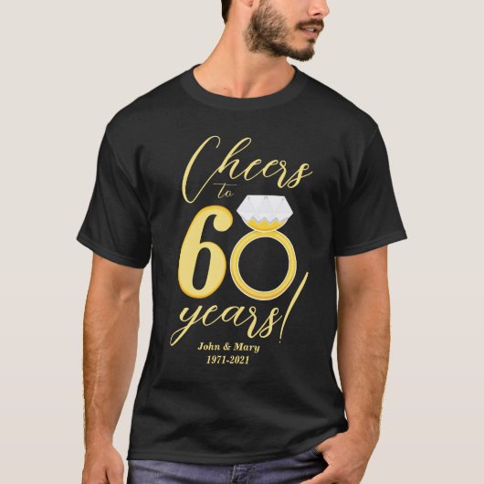 60. Jubiläum bejubelt bis 60 Jahre Diamantenhochze T-Shirt (Vorderseite)
