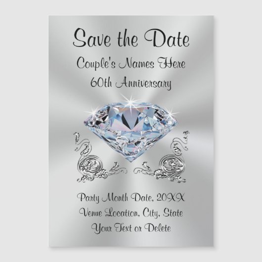 60. Jubiläum Custom Save the Date Magnete (Vorderseite)