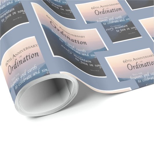 60. Jubiläum der Glückwunsch der Ordination Geschenkpapier (Rolleneckpunkt)