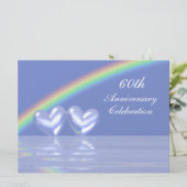 60. Jubiläum Diamond Hearts Einladung (Stehend Vorderseite)