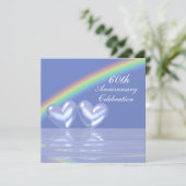 60. Jubiläum Diamond Hearts Einladung (Stehend Vorderseite)