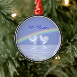 60. Jubiläum Diamond Hearts Silbernes Ornament